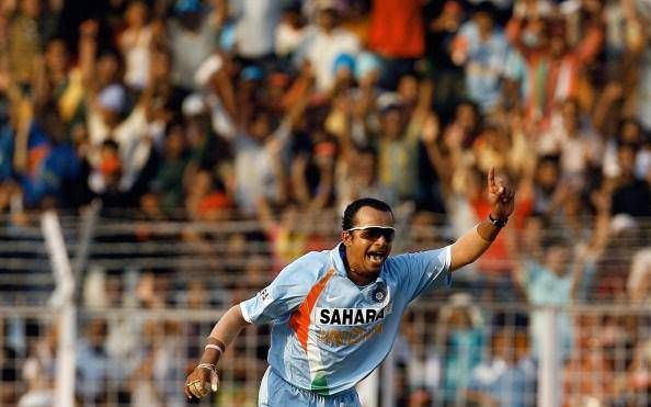 Murali Kartik playing for India in 2007