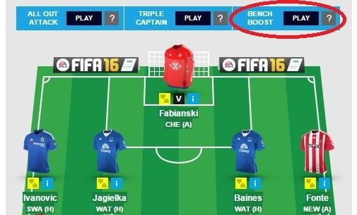 FPL Fantasy Premier League Bench Boost Chip