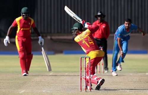 Sean Williams bats during the ODI series against Afghanistan