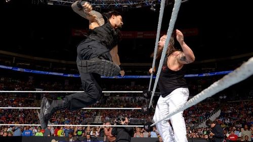 Roman Reigns and Bray Wyatt on SmackDown