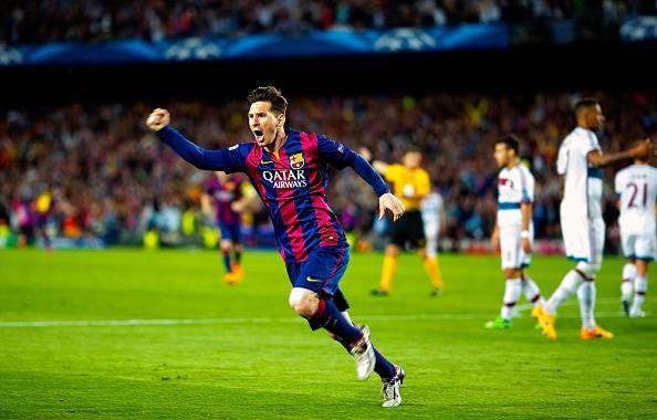 Lionel Messi celebrating a goal