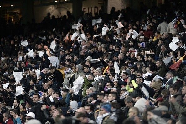 Real Madrid fans El Clasico white handkerchiefs