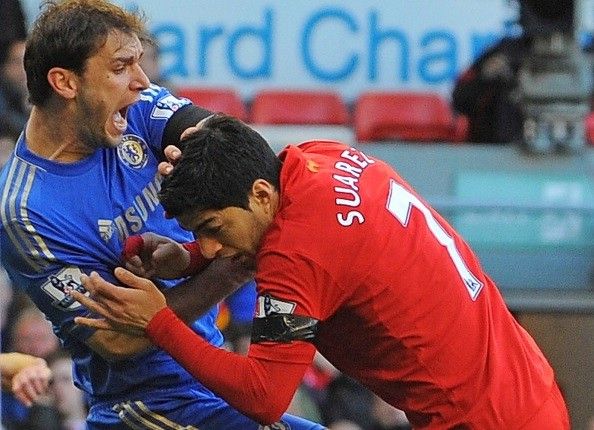 Luis Suarez bite Branislav Ivanovic