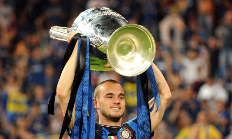 Sneijder won the Champions League with Internazionale in his first season with the club