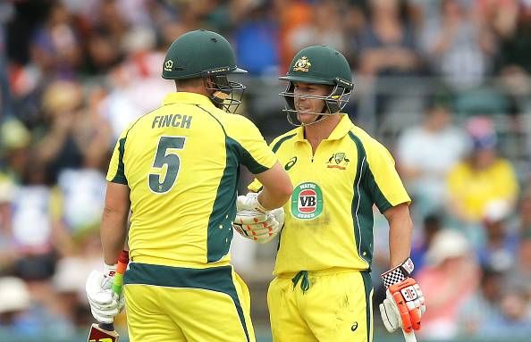 David Warner Aaron Finch India Australia ODI 2016