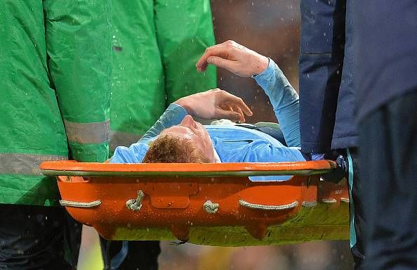 Kevin De Bruyne stretchered off