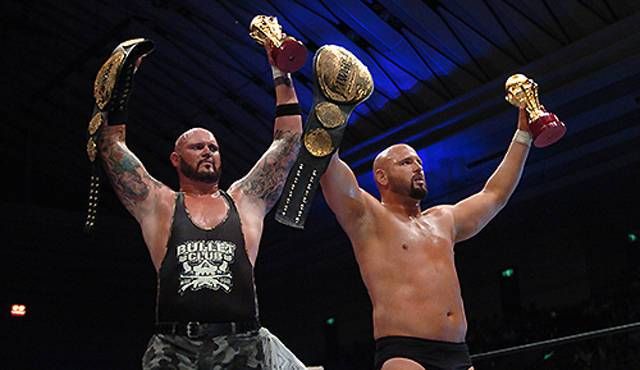 Luke Gallows (L) and Karl Anderson during their time at New Japan Pro Wrestling