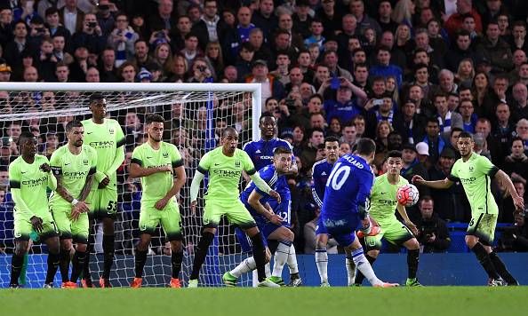 Eden Hazard goal FA Cup Chelsea Manchester City free kick