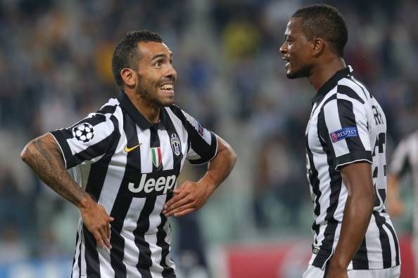 evra and tevez at juventus