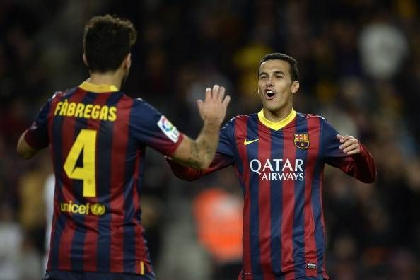 fabregas and pedro at barcelona