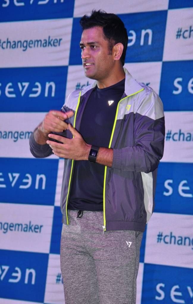 Dhoni addressing the media