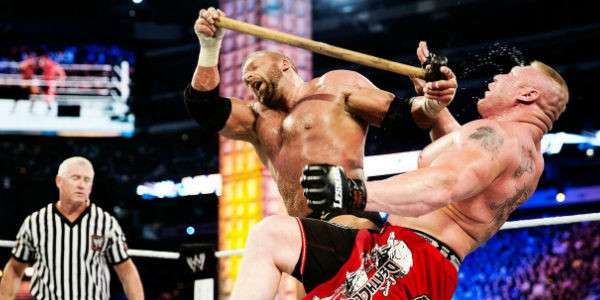 Image result for triple h brock lesnar sportskeeda wrestlemania