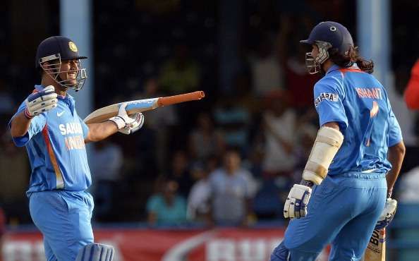 An ecstatic MS Dhoni after his last over heroics propelled India to a famous win