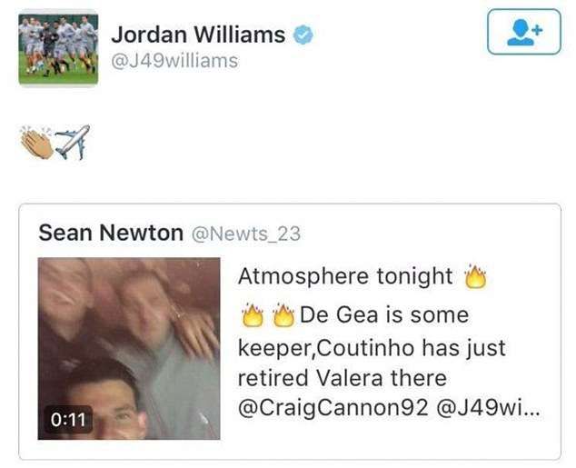 Jordan Williams tweet Munich disaster Liverpool Manchester United