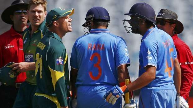 Rohit Sharma and David Warner got involved in an ugly spat (Source: smh.com.au)