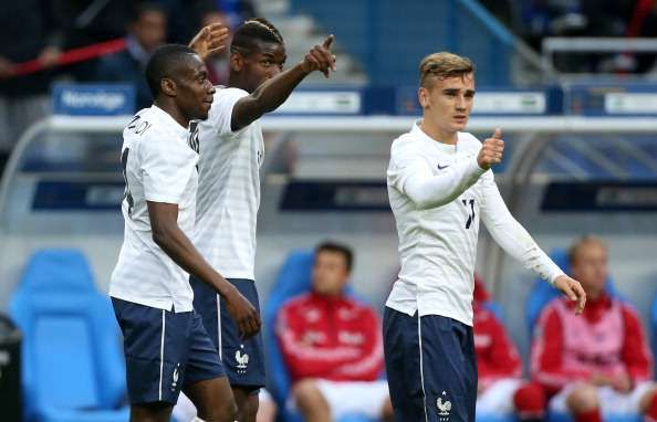 Antoine Griezmann partying on the field