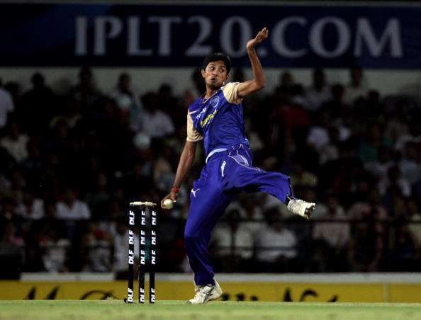 Siddharth Trivedi in action for the Rajasthan Royals