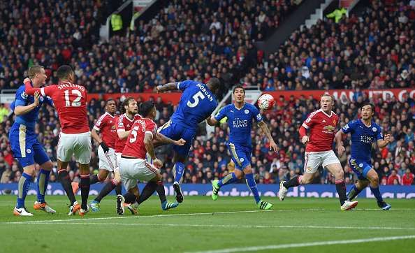 Wes Morgan goal Manchester United Leicester City