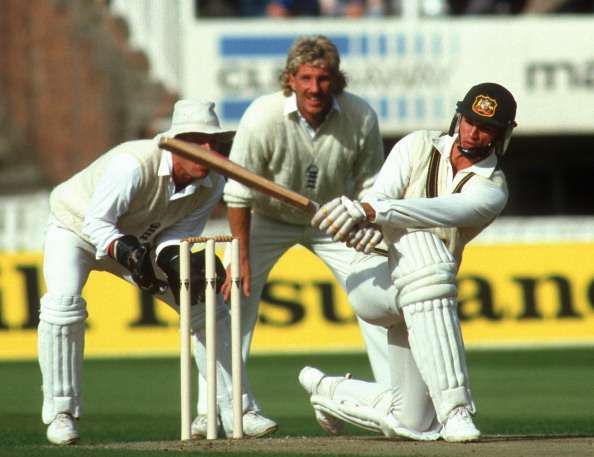 Kepler Wessels in action for Australia in the 1985 Ashes series