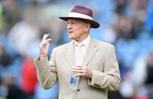 LEEDS, ENGLAND - MAY 21:  Former Yorkshire and England batsman Geoffrey Boycott ahead of day three of the 1st Investec Test match at Headingley on May 20, 2016 in Leeds, England.  (Photo by Gareth Copley/Getty Images)