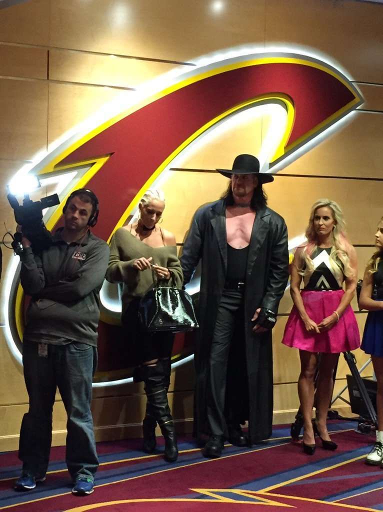 The Undertaker and Dana Warrior at the Cavaliers&acirc; opening night celebrations