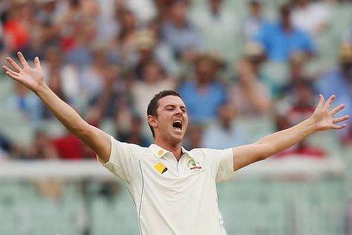 Josh Hazlewoodâs bowling action is quite similar to that of Mcgrath