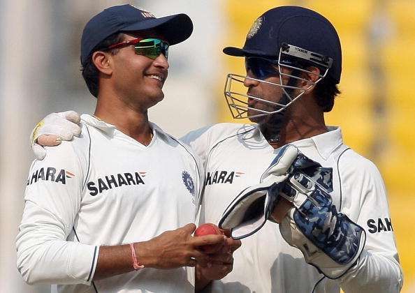 Sourav Ganguly (L)