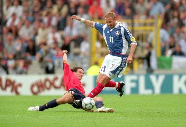 Mihajlovic in action for the Yugoslavian national team