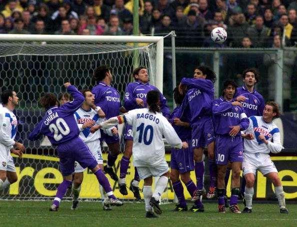 Roberto Baggio scoring a freekick during his Brescia days