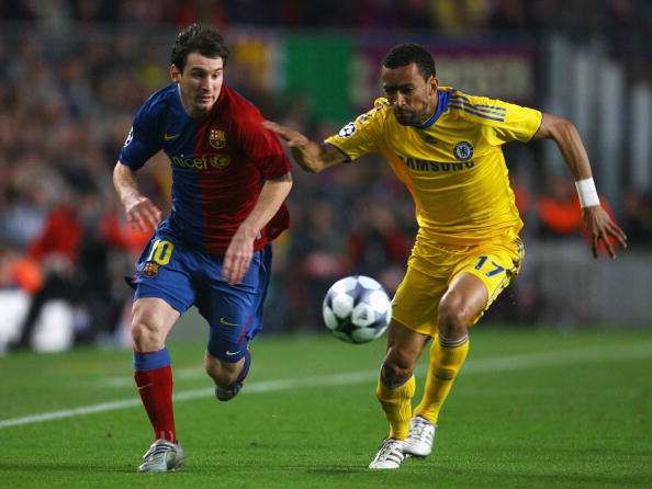 Jose Bosingwa (right) successfully stopped Lionel Messi in the 2009 Champions League semi-finals.