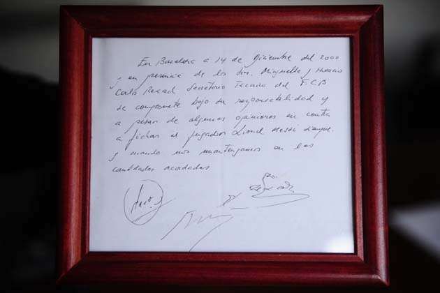 Lionel Messi napkin contract