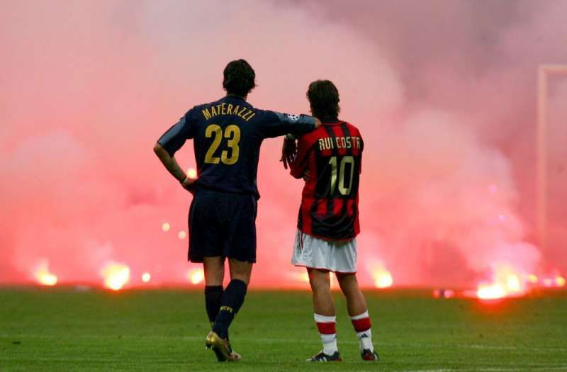 Rui Costa Marco Materazzi Milan derby