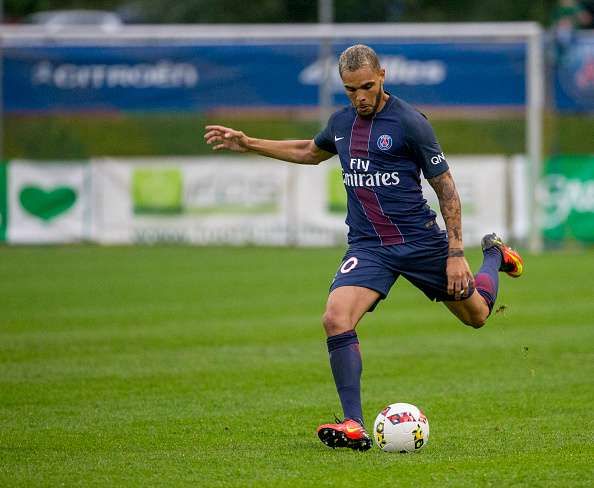 SCHLADMING, AUSTRIA - JULY 13: Layvin kurzawa of Paris St. Germain seen during a friendly match against West Bromwich Albion on July 13, 2016 in Schladming, Austria. (Photo by Marc Mueller/Getty Images)