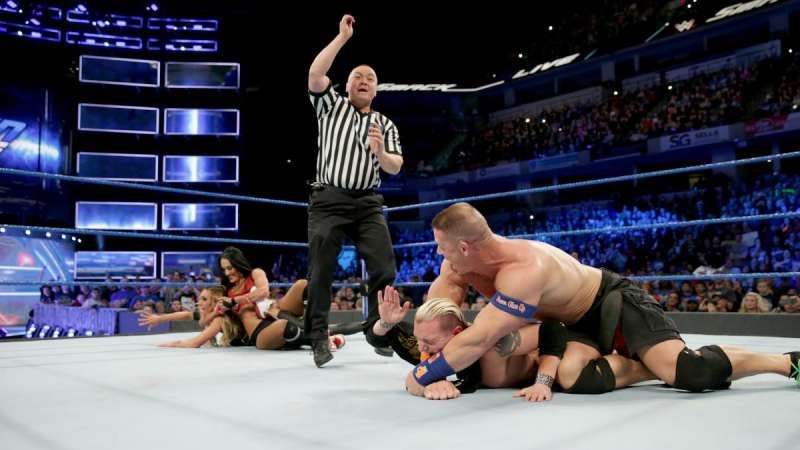 John Cena and Nikki Bella beat James Ellsworth and Carmella