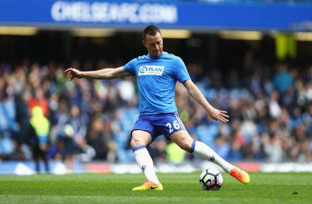 LONDON, ENGLAND - APRIL 01: John Terry of Chelsea warms up prior to the Premier League match between Chelsea and Crystal Palace at Stamford Bridge on April 1, 2017 in London, England.  (Photo by Ian Walton/Getty Images)