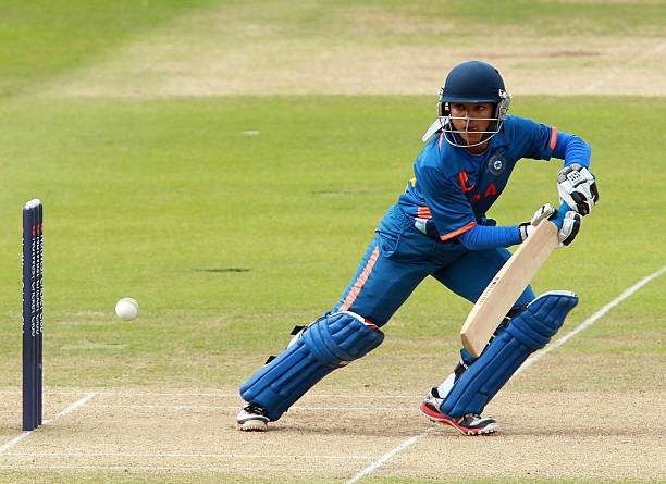 LONDON, ENGLAND - JULY 1:  Poonam Raut of India in action during the 1st NatWest One Day International match between England and India at Lord&#039;s on July 1, 2012 in London, England.  (Photo by Jan Kruger/Getty Images)