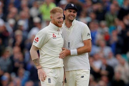 Cricket - England vs South Africa - Third Test - London, Britain - July 28, 2017 England's Ben Stokes celebrates the wicket of South Africa's Keshav Maharaj with James Anderson Action Images via Reuters/Andrew Couldridge