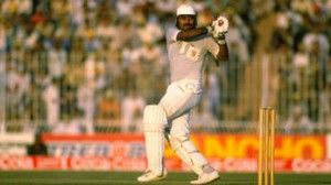 Miandad in action at Sharjah